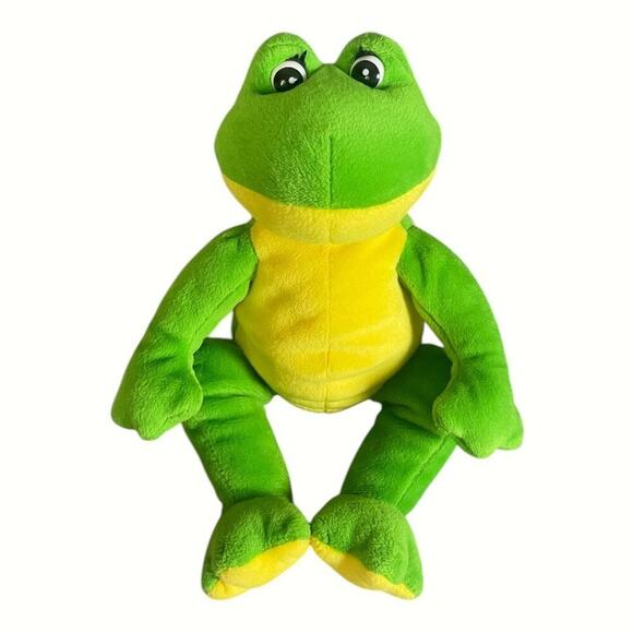 Gund Other - Vintage Gund “Flash” Green & Yellow 13” Frog Plush
